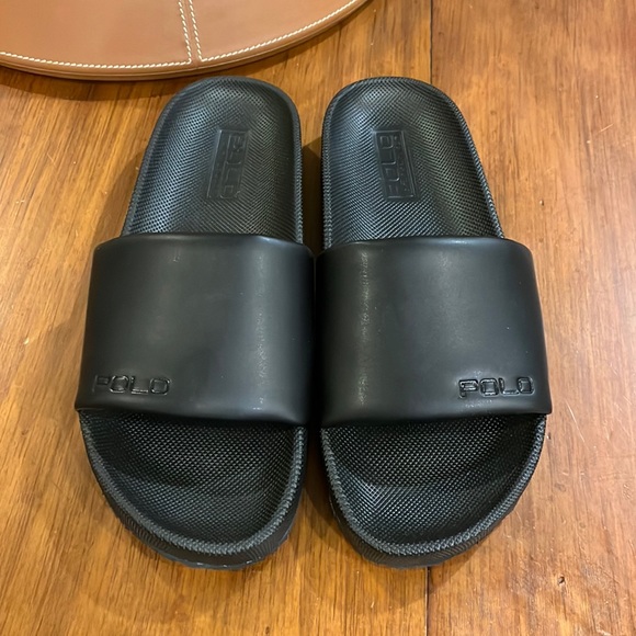 Polo Ralph Lauren Cayson black Slides Sandals Shoes new Mens Size 8 - Picture 6 of 13